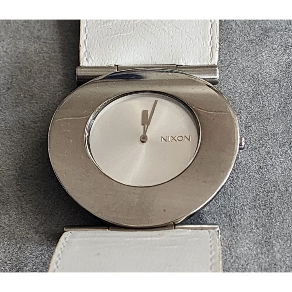 NIXON Big Glam The Superior Round Dial Leather Band Oversized Watch FREE $HIP!!